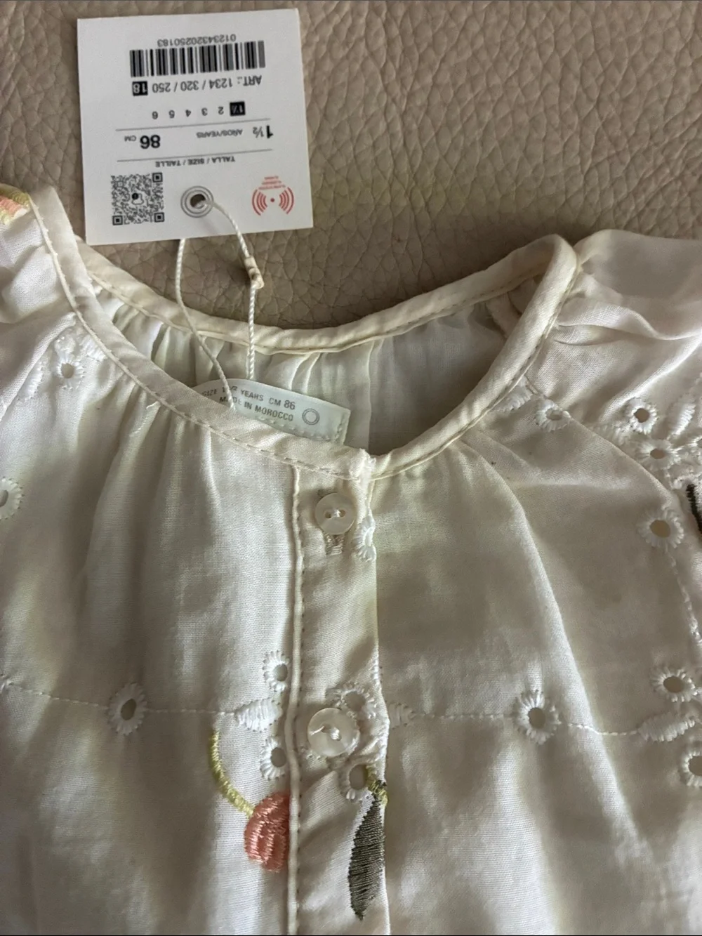 Zara Cotton Eyelet Floral Peplum Top /dress. 3 piece outfit